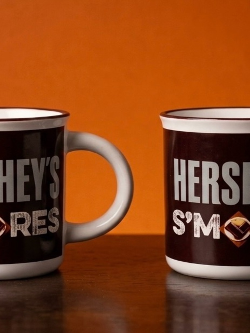 Brown Ceramic Mug Set - S'mores Design